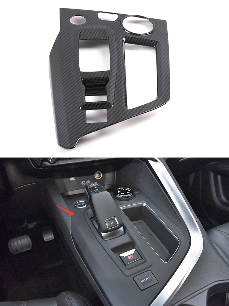 

Подходит для Peugeot 5008 2017 2018 2019 2020 Передняя центральная консоль переключатель передач накладка защитная рамка аксессуары для салона автомоби...