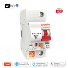 Смарт-WI-FI автомат защити цепи 220V 1P 16A 20A IoT воздушный выключатель Smart LifeTuya Smart приложение Управление Поддержка Alexa Google Home