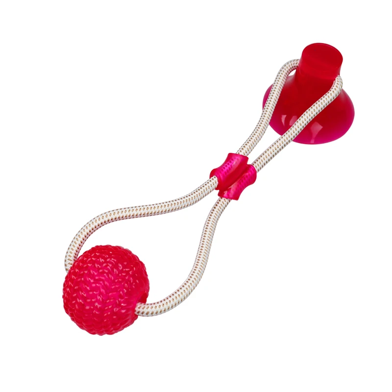 Rose Red Игрушки для домашних животных с присоской, игрушка для собак с шариком TPR, чистка зубов, жевательные резиновые игрушки для собак для маленьких собак, резиновая игрушка для собак - Цвет: Rose Red