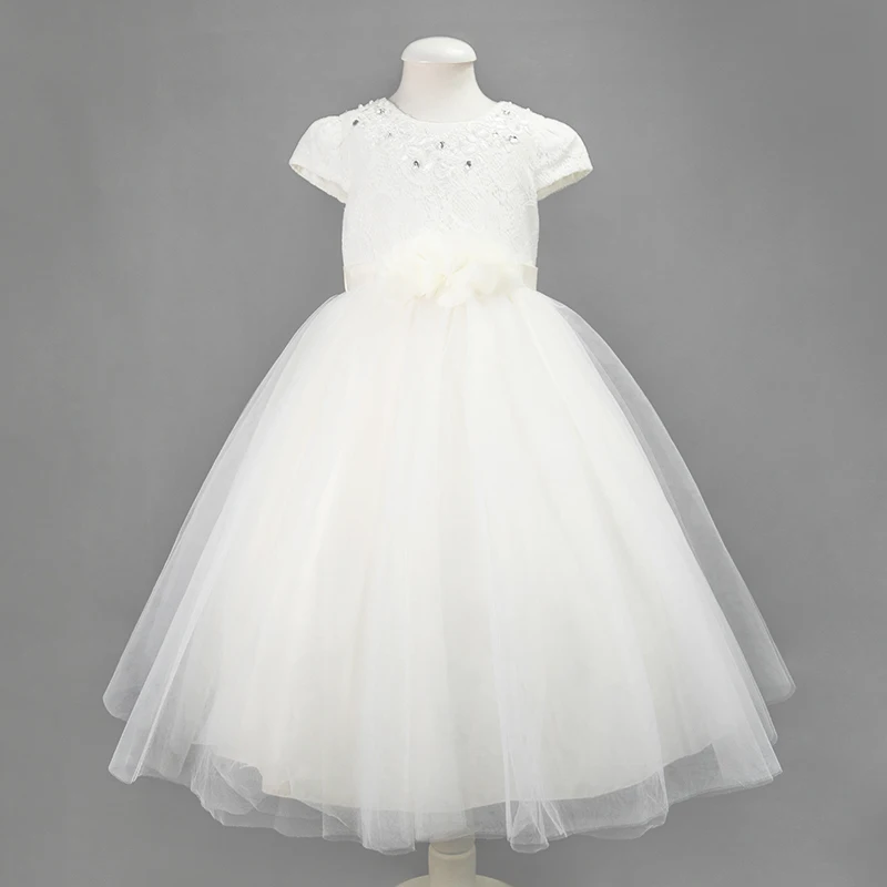 Бальное платье из хлопка для девочек с цветами однотонное первого причастия на