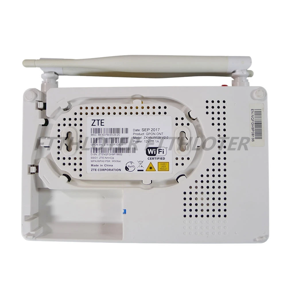 Оригинальный ZTE F609 V2 GPON ONU 5DBI беспроводной ONT роутер 1GE + 3FE 1tel антенны