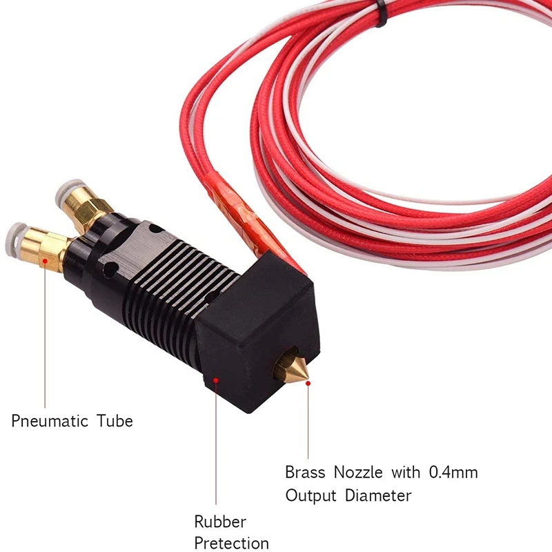 2 в 1 из двойной Цвет металлические Hotend экструдер комплект с кабелем 0 4 мм латунная