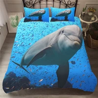 bed linen sets bedcover 3d dolphin printed double bedding underwater world egyptian cotton bedroom clothes