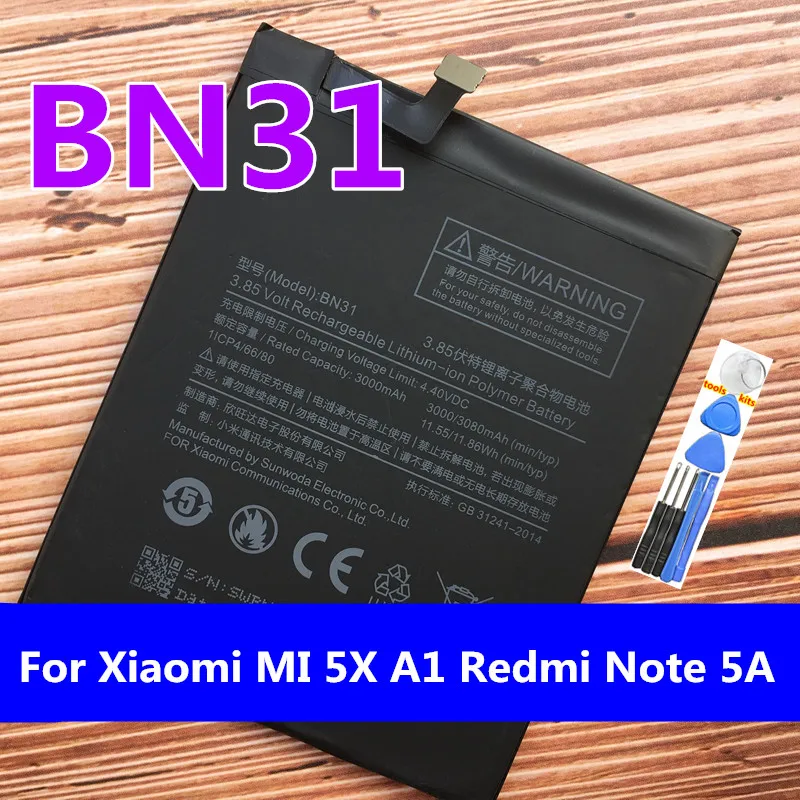 Новый оригинальный аккумулятор BN31 для Xiaomi Mi 5X / Redmi Note 5A pro A1 Y1 Lite S2|Аккумуляторы