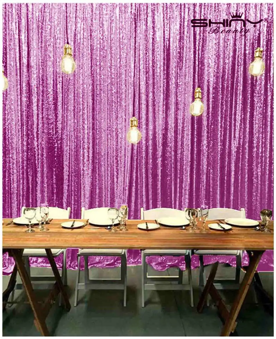 Блесток фон занавес 2FTx7FT светильник фиолетовый Фотофон Glam вечерние украшения