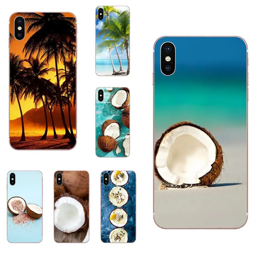Летний плод кокос на пляже для Apple iPhone 4 4s 5 5C 5S SE 6 6S 7 8 Plus X XS Max XR высококачественный
