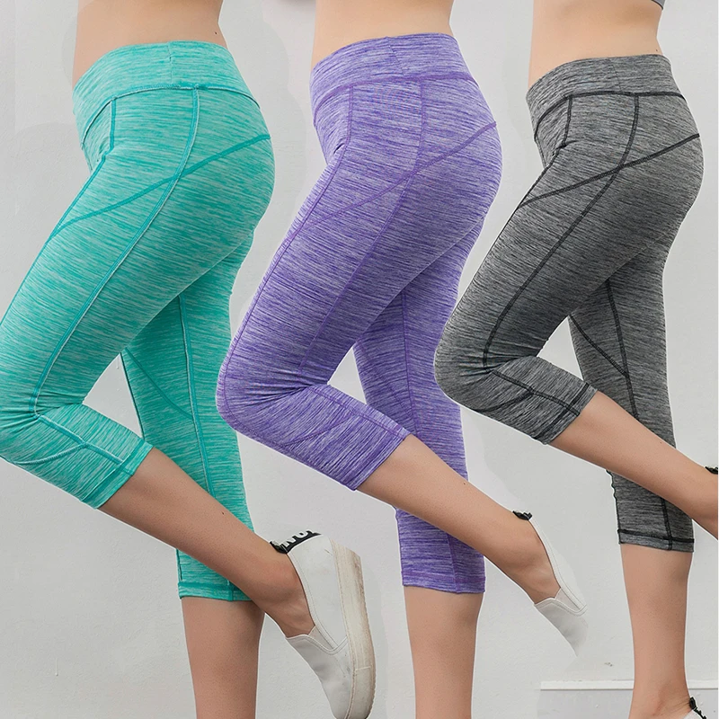 

Summer New Ladies Fashion Seven-point Yoga Pants Sports Fitness High Waist Leggings Thin and Comfortable Sports Pants