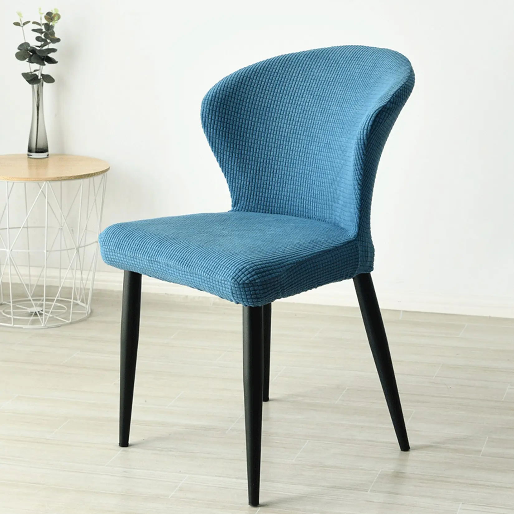 Изогнутый чехол на стул для столовой эластичный кофейни съемный гостиницы бара