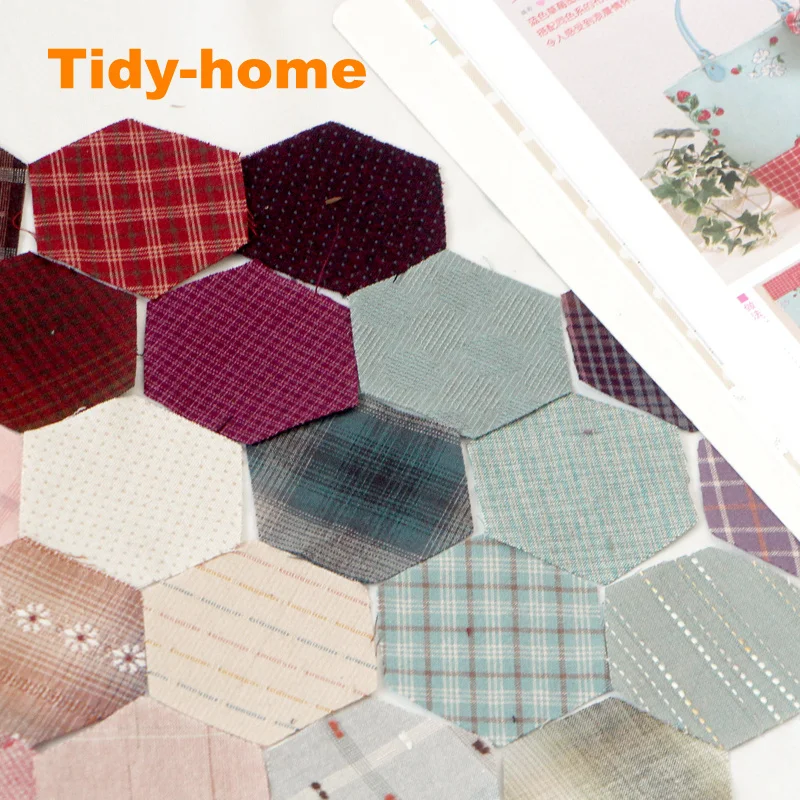 50 шт./лот Шестигранная окрашенная в пряжку ткань стиле пэчворк Длина по бокам 3 8