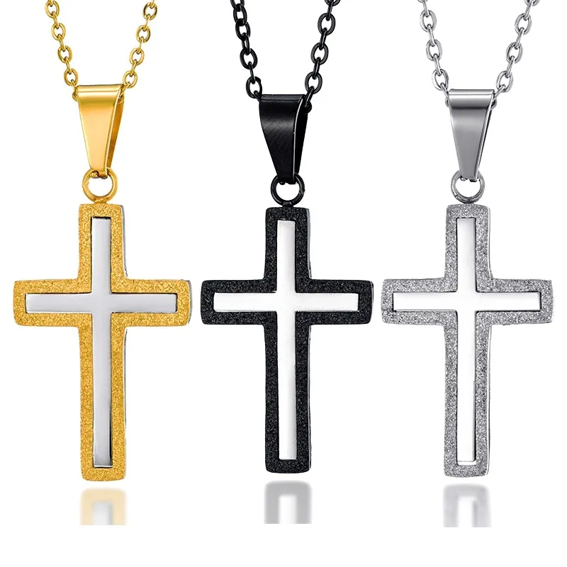 Новое женское золотое ожерелье из нержавеющей стали в виде распятия Молитвенное