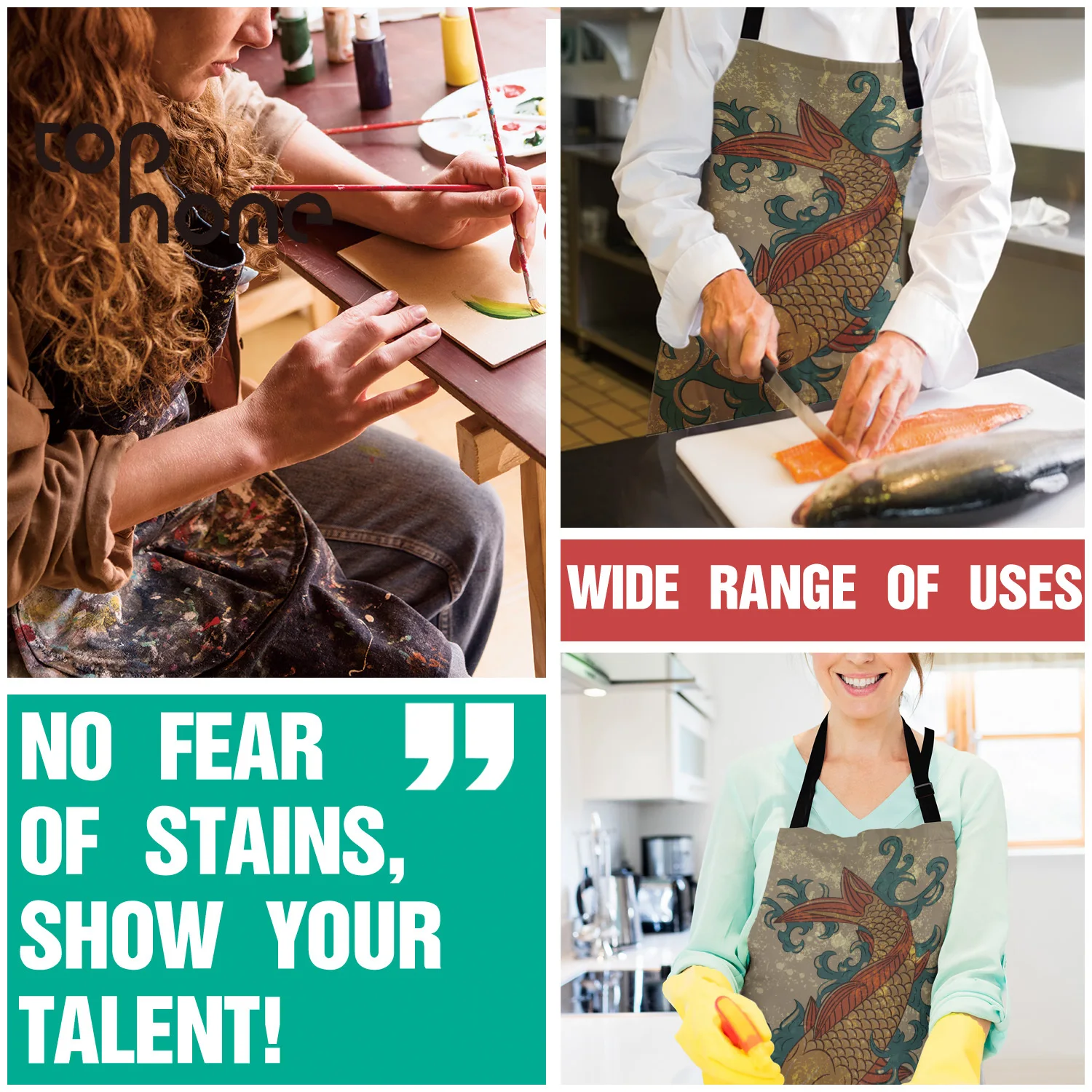 Кухонный Фартук Tophome японские регулируемые брезентовые фартуки без рукавов с