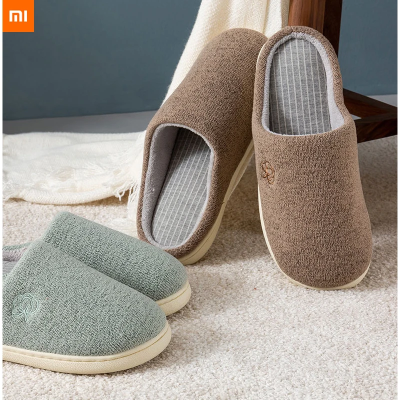Новинка; Домашние хлопковые тапочки xiaomi youpin; теплые тапочки из термопластичной резины с нескользящей подошвой; сезон осень-зима; удобные высококачественные Тапочки для пар