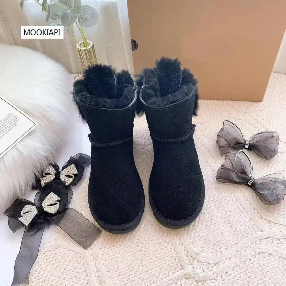 Женские зимние сапоги китайского бренда 2020 Натуральная Воловья кожа натуральная