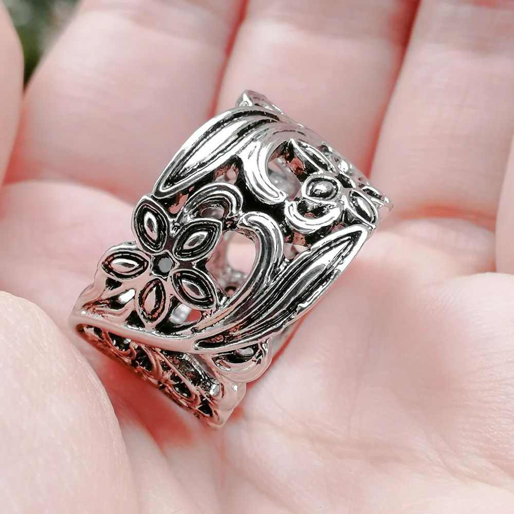 Винтажное ювелирное изделие викингов обручальное кольцо с полыми лепестками