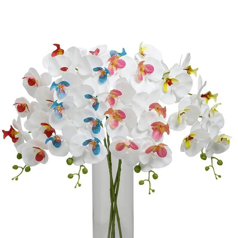10 шт. искусственные цветы орхидеи моли Настоящее касание латекса бабочки черенки