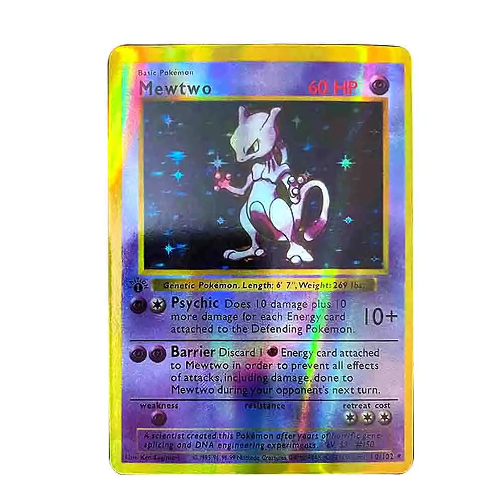 1996 карты покемона первого поколения Mewtwo Charizard Venusaur играющая Покемон карта
