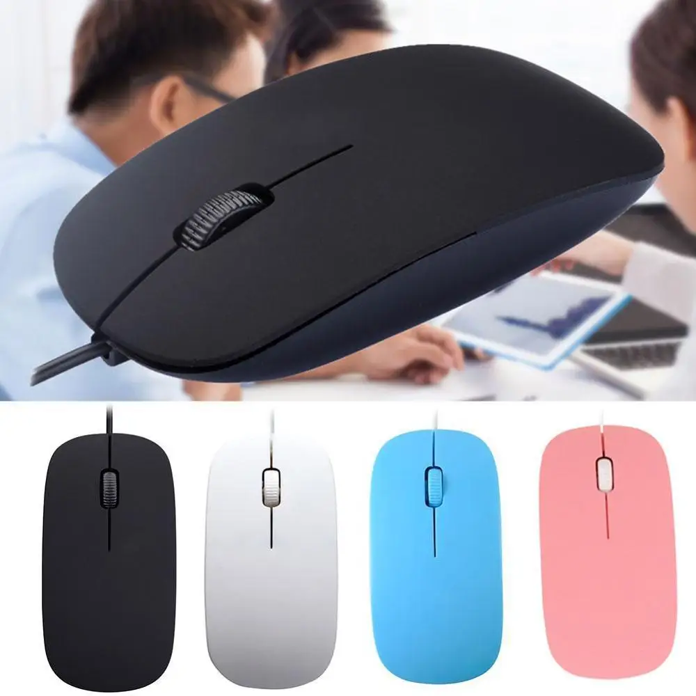 

Проводная оптическая Usb-мышь, ультратонкая USB2.0 Проводная оптическая мышь с 3 кнопками, цветная мышь для компьютера, ПК, ноутбука