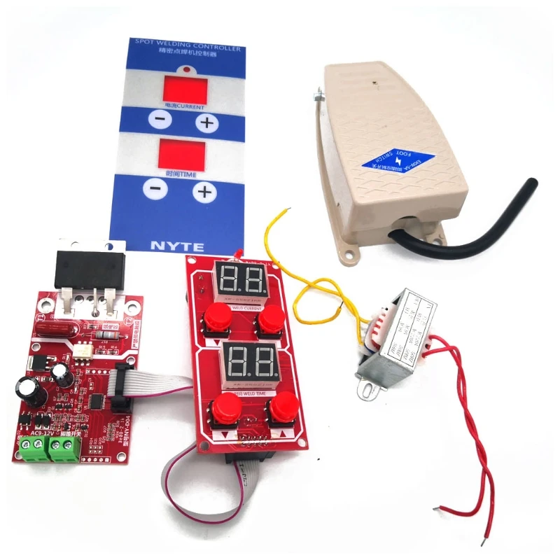 

Панель контроля точечной сварки с мини-кнопкой, наборы точечной сварки с зуммером, регулируемая точка времени и тока, цифровой дисплей