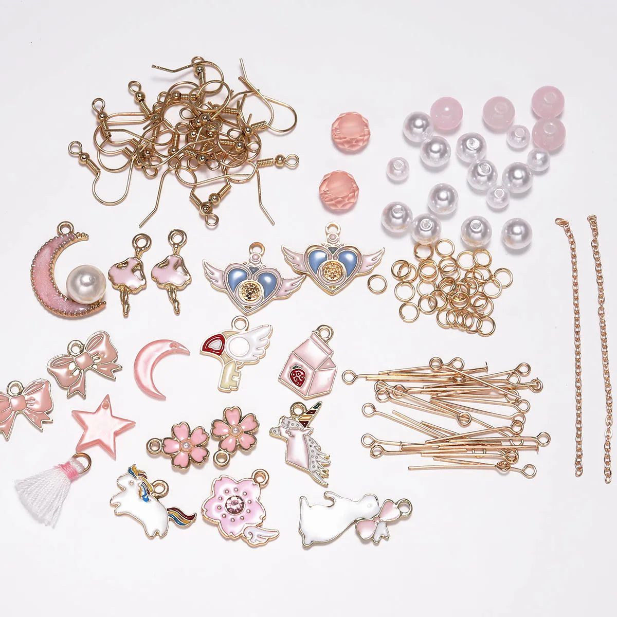 Набор розовых волшебных сережек в форме сердца сделай сам ювелирная посылка для