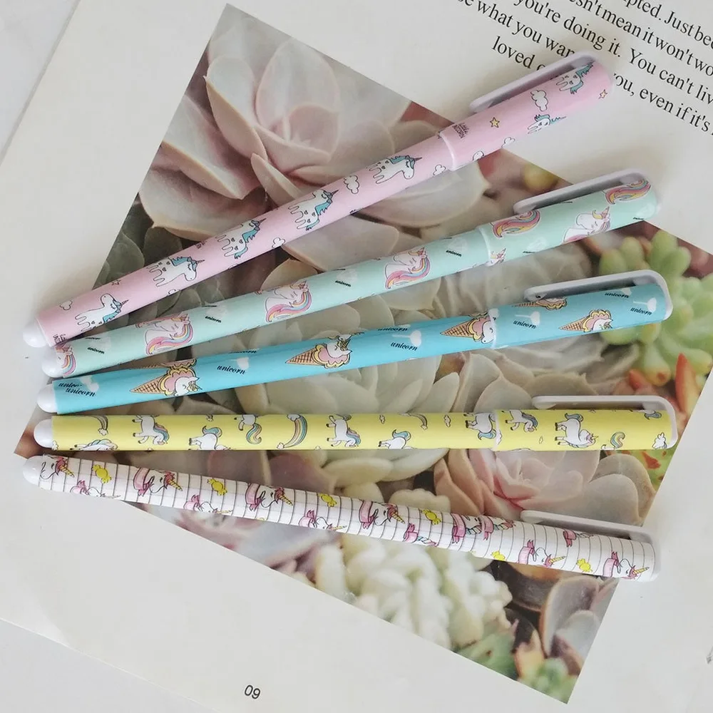 

10Pcs Ink Pen 0.5mm Cartoon Stationery Ballpoint Roller Pen Office School Supplies Students Children Gift (and Unic