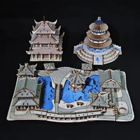 feooe 3d jigsaw puzzle adult handmade wooden puzzle building model puzzle diy childrens toys suzhou gardens puzzles adults wl