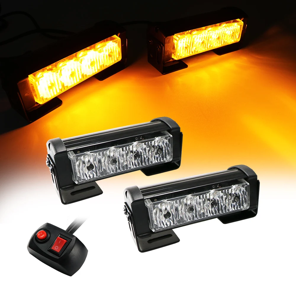 

2x4 светодиодный скорой помощи полиции мерцающий светильник автомобиля решетка для грузовиков DRL аварийная мигающая лампа авто светодиодны...