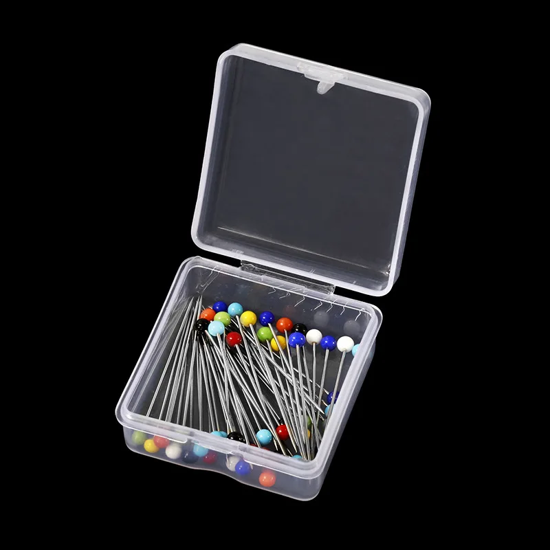 Модные Швейные иглы 50 шт./компл. 38 мм цветная стеклянная головка булавка вышивка