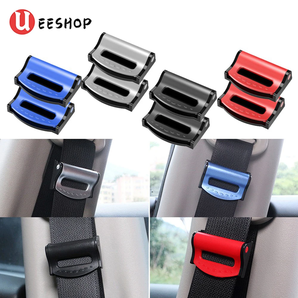 

2pcs Universal Car Seat Belts Clips Fitted Safety Adjustable Stopper Buckle Plastic Clip Interior 4 Colorful Accessories Set AA