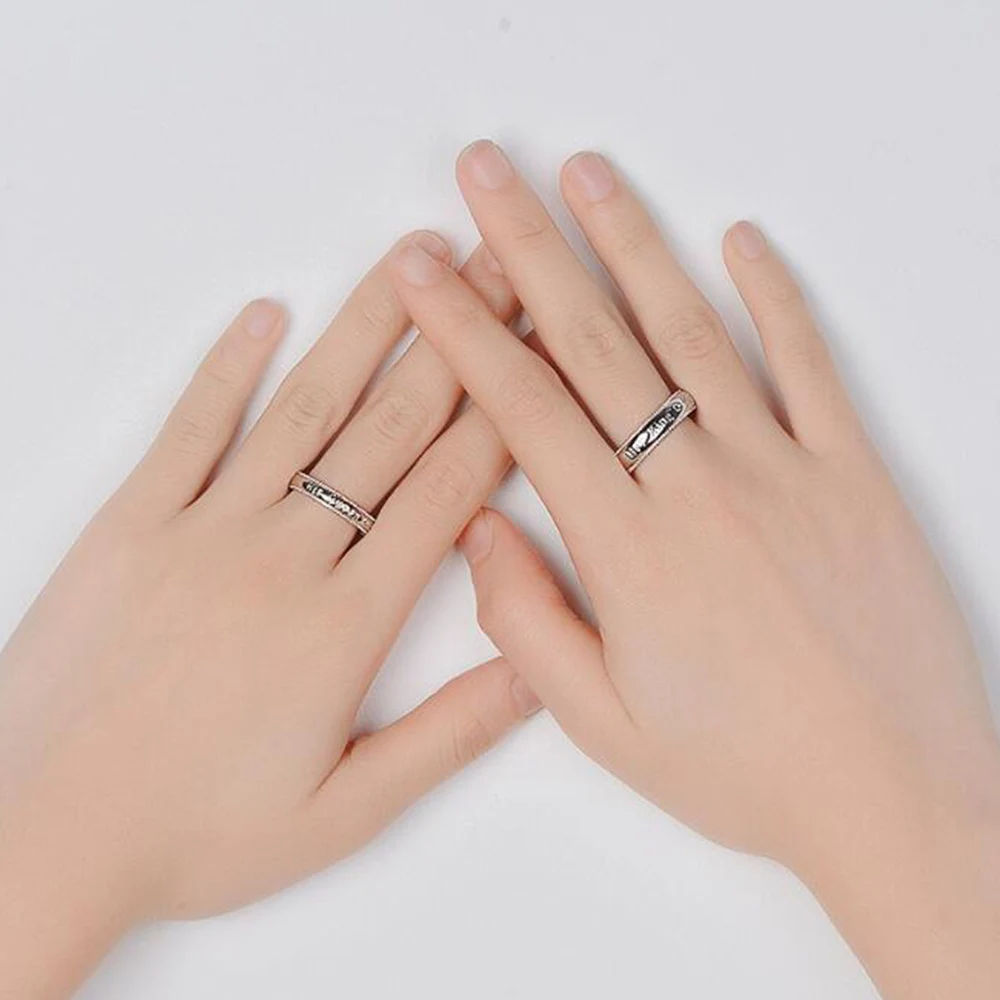 Ее король и его королева пара обручальное кольцо из нержавеющей стали юбилей