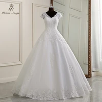 new luxury sexy short sleeve floor length wedding dress boho marriage dress robe de mariee vestidos de novia wedding gown