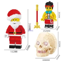 balody mini blocks santa claus model skull figures brick fun anime brinquedos for children christmas gift girls present 16202