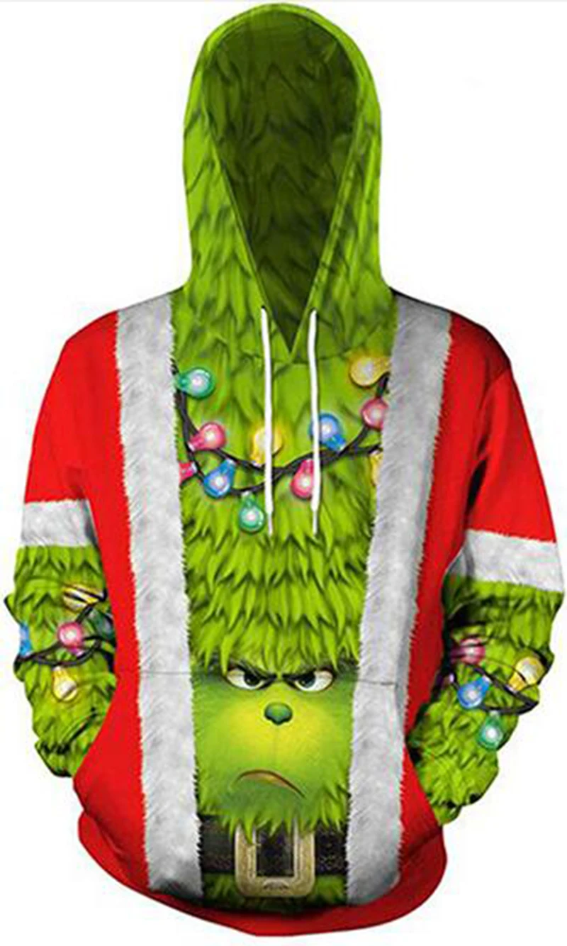 LBG 2019 3D принт Grinch Рождественская Толстовка мужская и женская модная спортивная