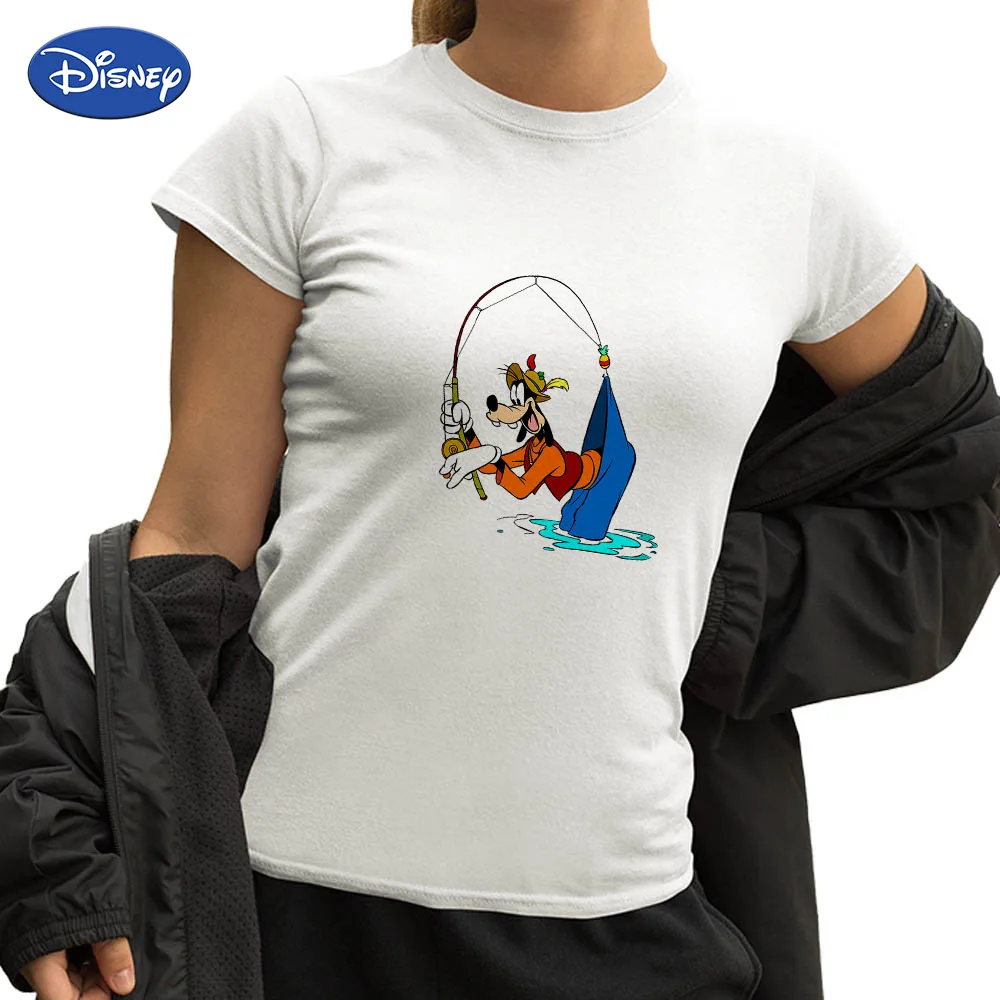 

Disney Women's Clothing Goofy Shirt Workout Clothes for Women T-Shirts 2021 Cute Summer Tops Fishing Graphic Tees 90S Harajuku