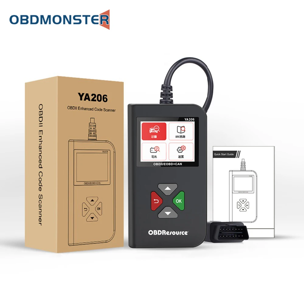 Диагностический сканер YA206 OBD2 профессиональный для диагностики двигателя |