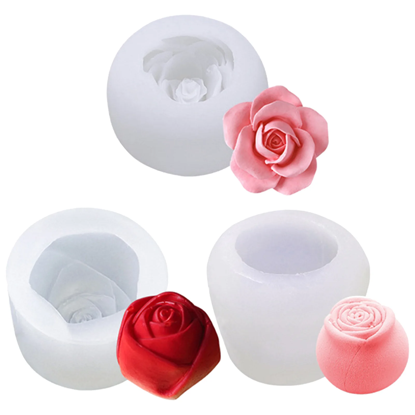 

Silicone Mold Rose Flower Ice Tray Homemade DIY Ice Cube Mold Soap Mold Valentine's Day Mousse Chocolate Mold Cake Mold Baking