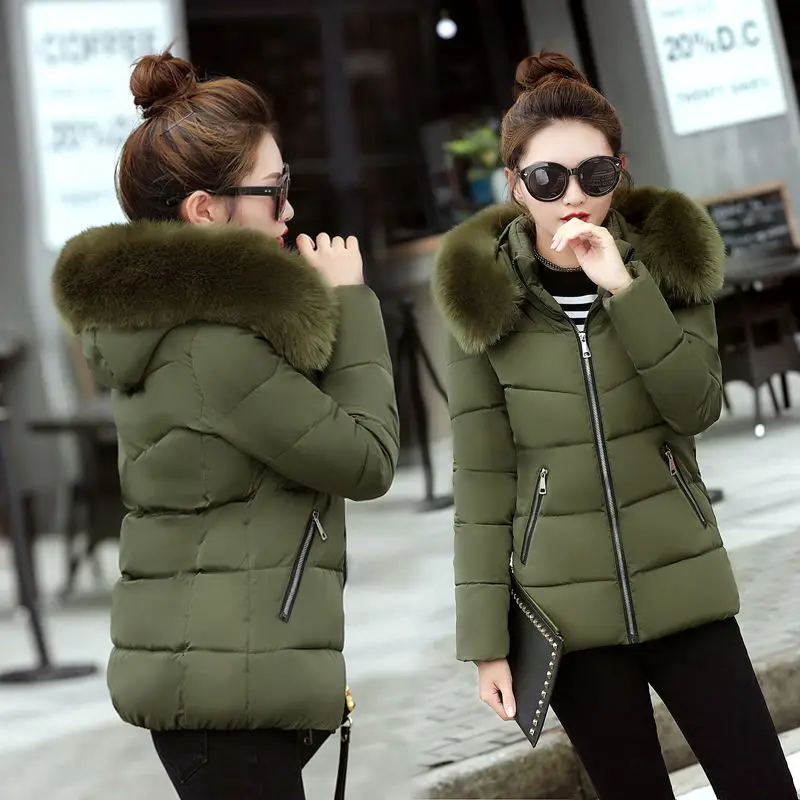 

2020 New Winter Jacket Women Parkas Coat Fur Collar Hooded Parka Female Jackets Thick Warm Cotton Padded Jacket Outerwear P995