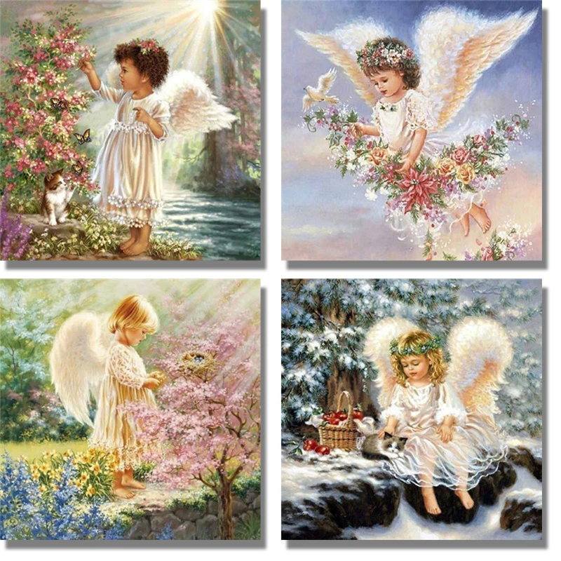 Новая алмазная живопись сделай сам вышивка крестиком милая девочка ангел малыш