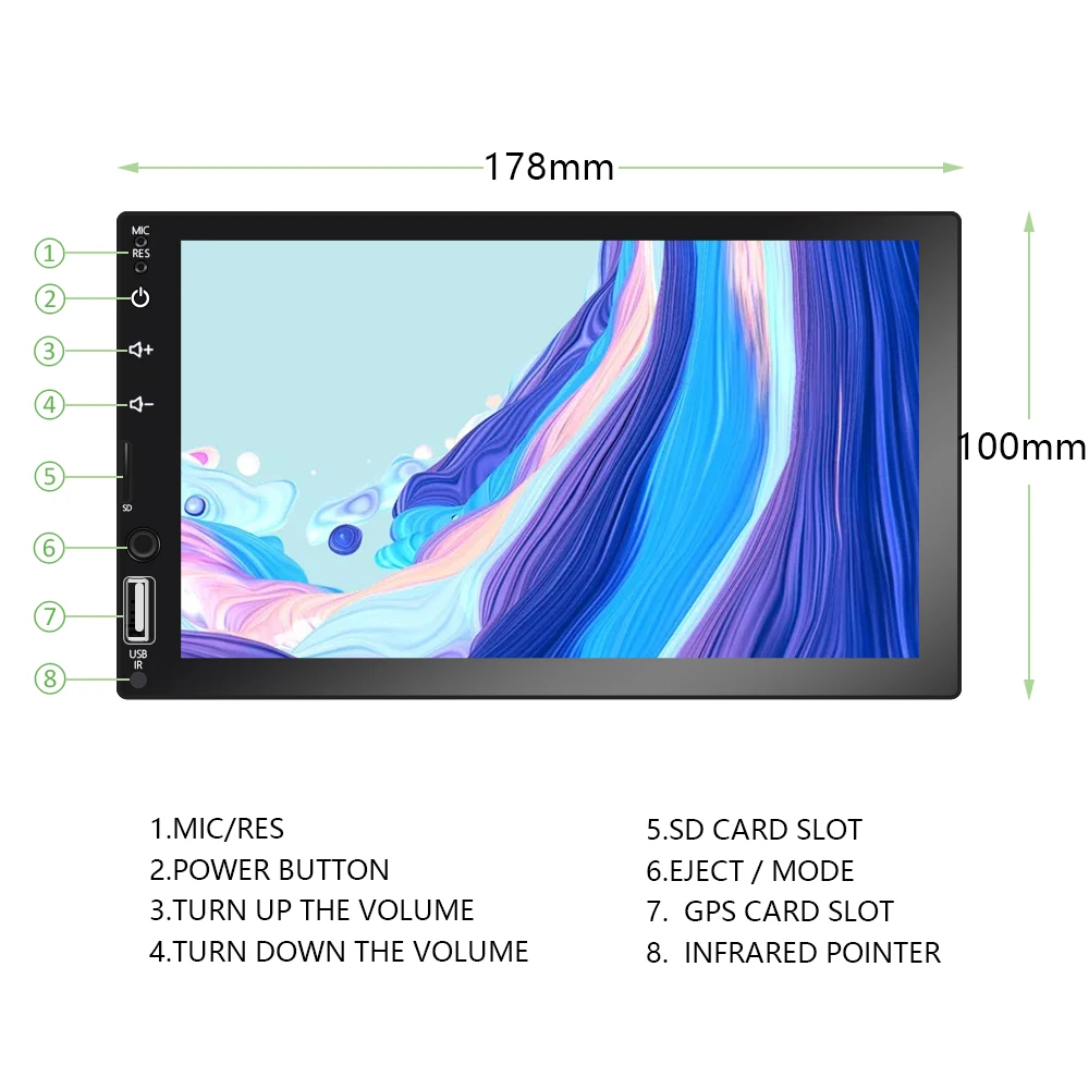 Автомобильный мультимедийный плеер 2DIN 7 дюймов HD радио сенсорный экран MirrorLink BT FM