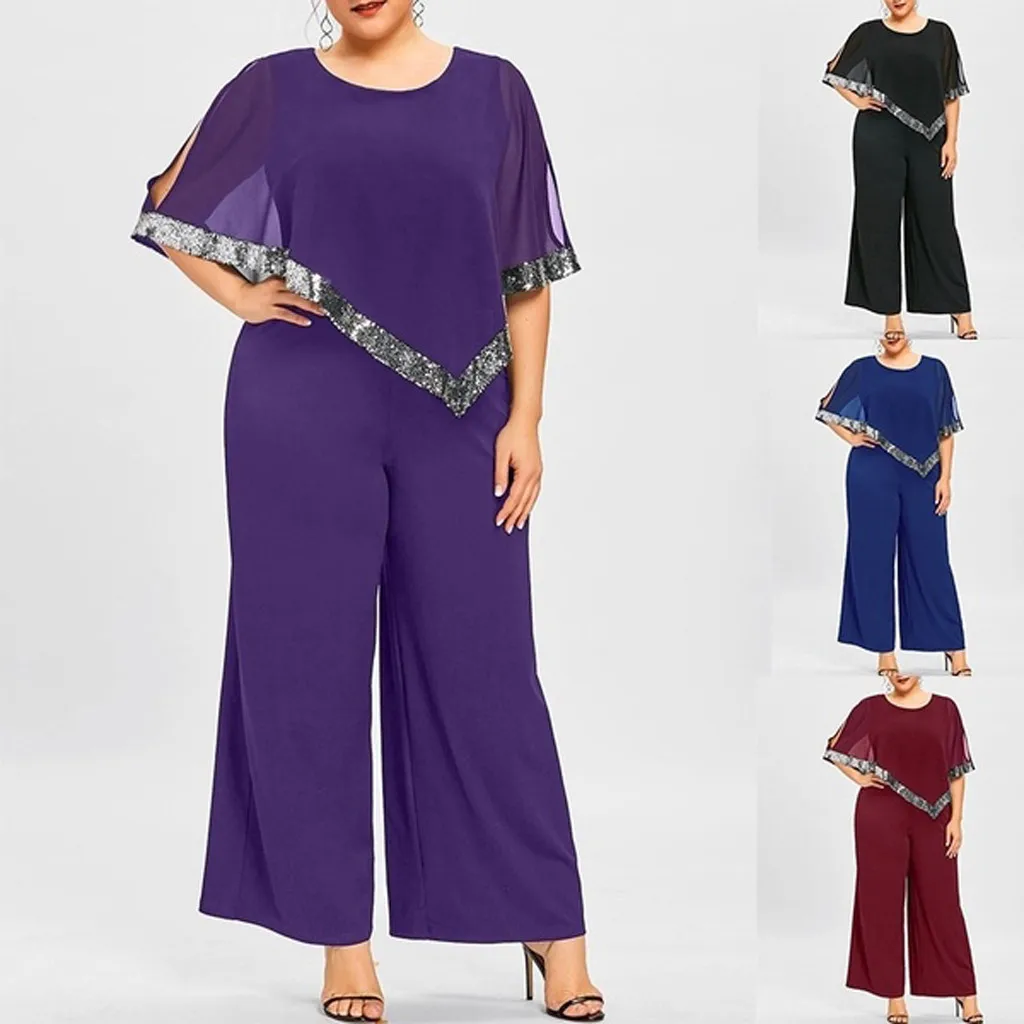 Женский комбинезон с блестками на молнии повседневные Элегантные вечерние