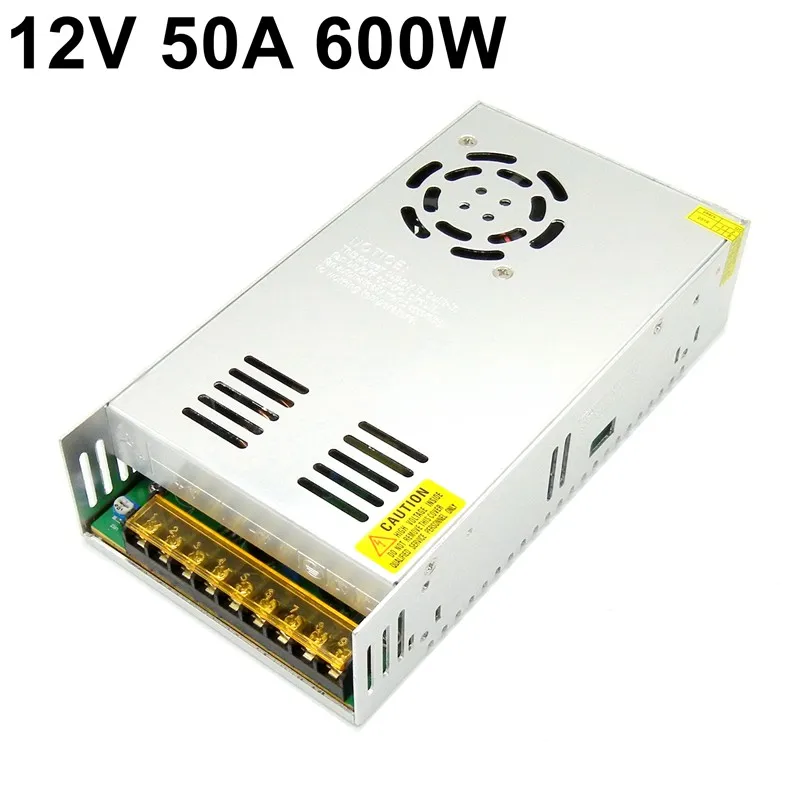 12V 50A 600W импульсный источник питания 110 В 220 В переменного тока до DC12V наблюдения адаптер питания для светодиодной полосы лампа светильник CNC CCTV