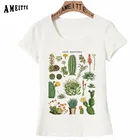 Футболка AMEITTE с изображением зеленых растений, кактусов, растений и растений, с растительным принтом, с рисунком суккулентов, женская летняя футболка, футболка, милые повседневные топы для девочек, короткий рукав