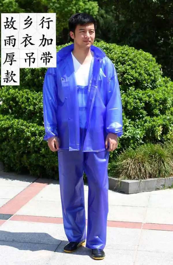 

Transparent Raincoat Plastic Waterproof Men Motorcycle Rain Jacket Blue Thick Raincoat Poncho Gabardinas Woman Jacket AC50RC
