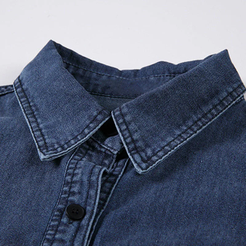 

SHENGPALAE Fashion Women Autumn Casual Navy Blue Denim Shirt With Shawl Single Breasted Long Sleeve Blouse Female 2021 5E2645