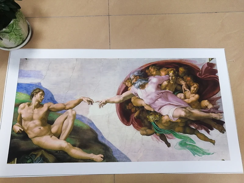 Creation Of Adam By Fresco Of Michelangelo Poster And Prints Decor For Living Room Canvas Painting Wall Art Picture Home Posters