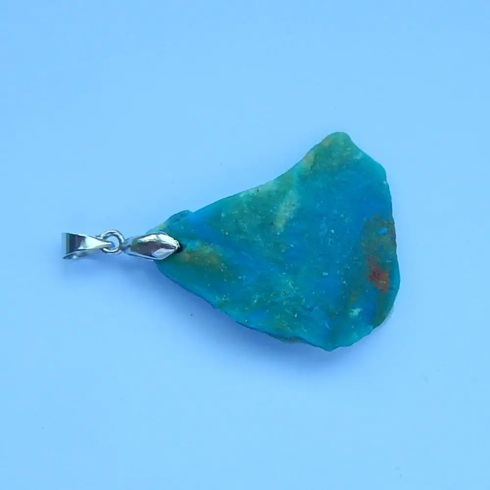 Кулон с натуральным голубым опалом полудрагоценные камни ювелирные аксессуары