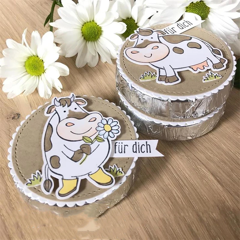 Корова фотография металла резки штампы трафарет для DIY Скрапбукинг фото альбом штампованное декоративное изделие Die 0037