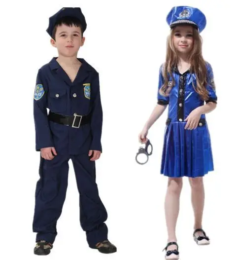 Детское представление на Хэллоуин костюмы Valiant красивый полицейских костюм