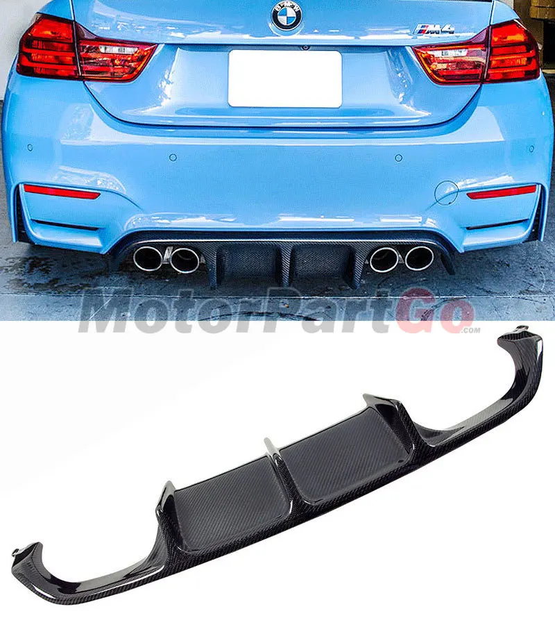 

Real Carbon Fiber Big Fins Rear Diffuser For BMW F80 M3 F82 F83 M4 2014P B408