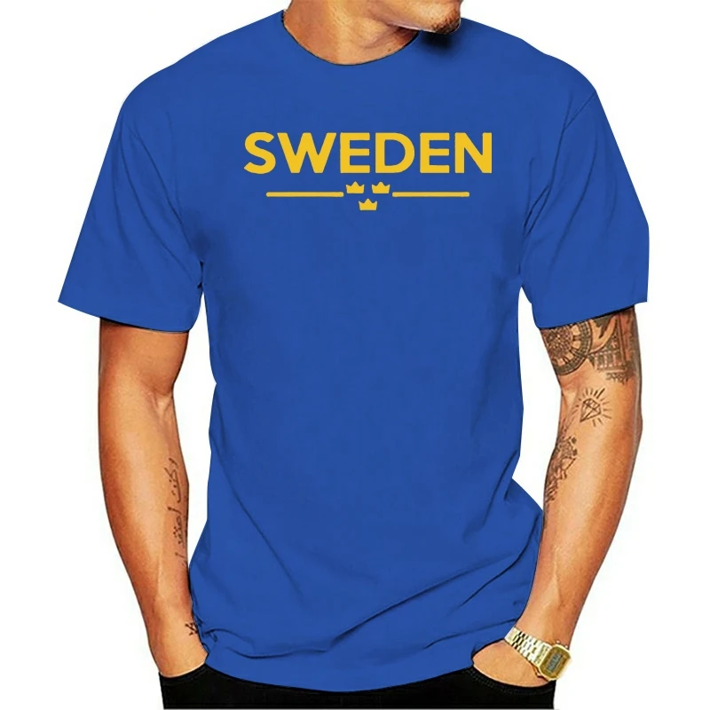 Швеция три короны &quotВинтаж bornmade в Sverige Стокгольмской родной футболка S 5XL|Мужские