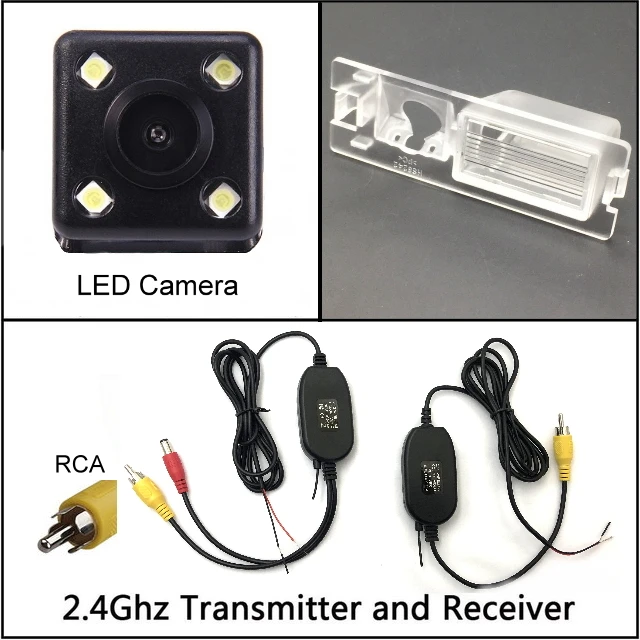 wireless n 4 LED Для fiat brava/Ritmo/Bravo 2007~ заднего вида резервирование камеры заднего хода Камера автомобильная парковочная камера с зарядовой связью Ночное видение - Название цвета: wireless n 4 LED